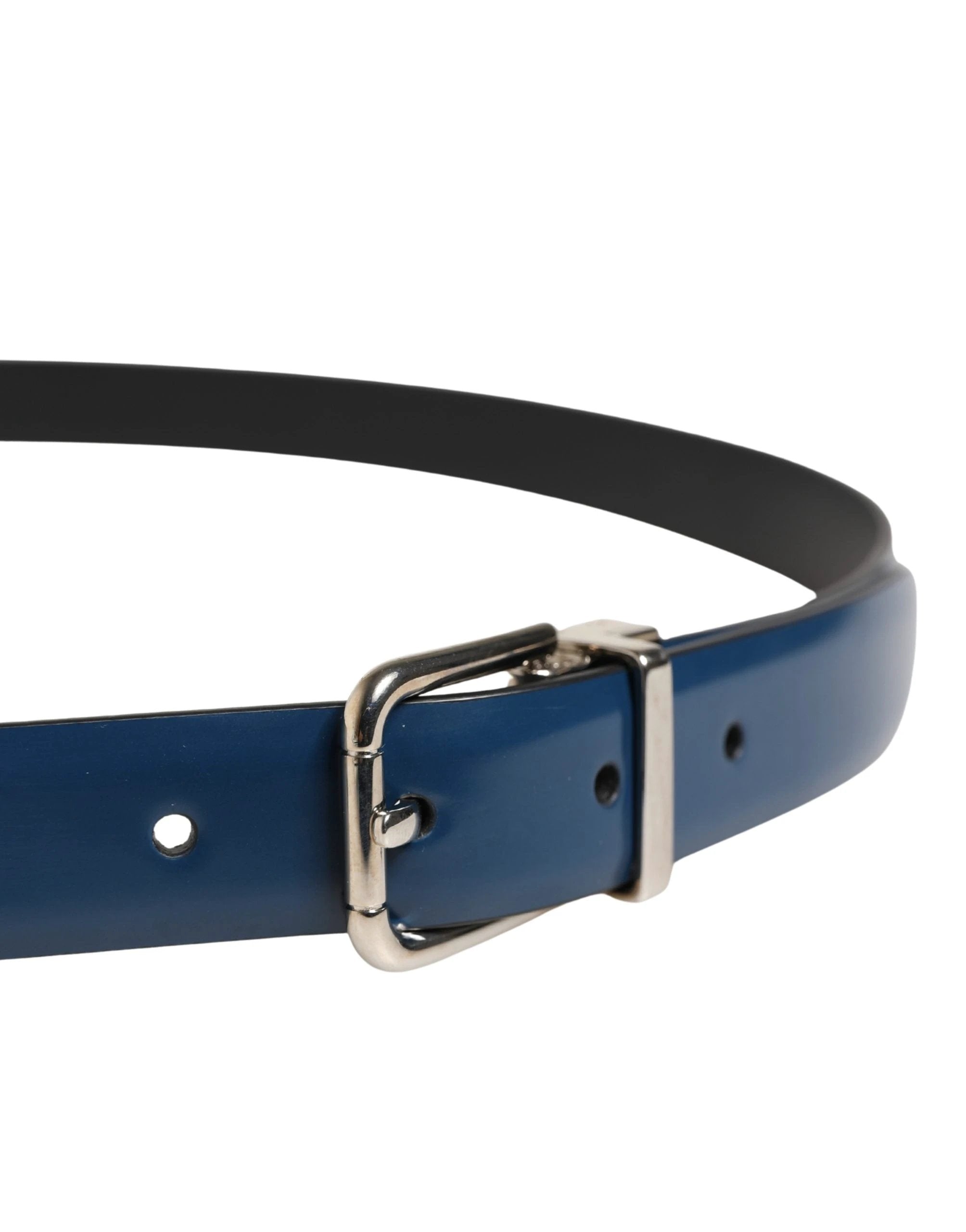 Ceinture Dolce &amp; Gabbana pour homme, en cuir bleu classique avec boucle en métal