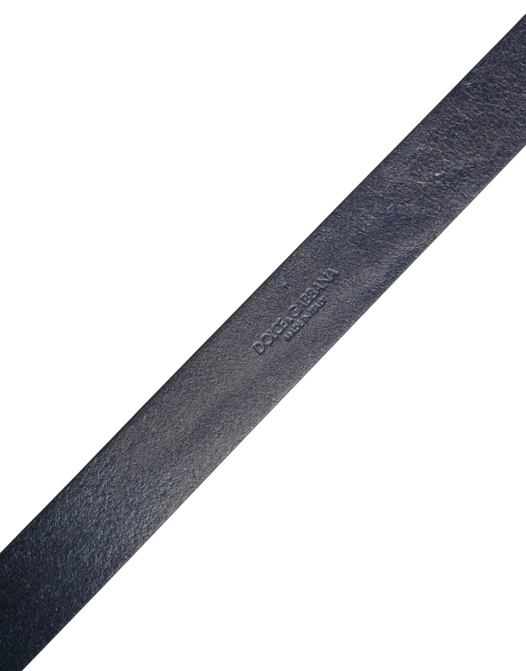 Ceinture Dolce &amp; Gabbana pour homme en cuir de veau bleu avec logo et boucle métallique