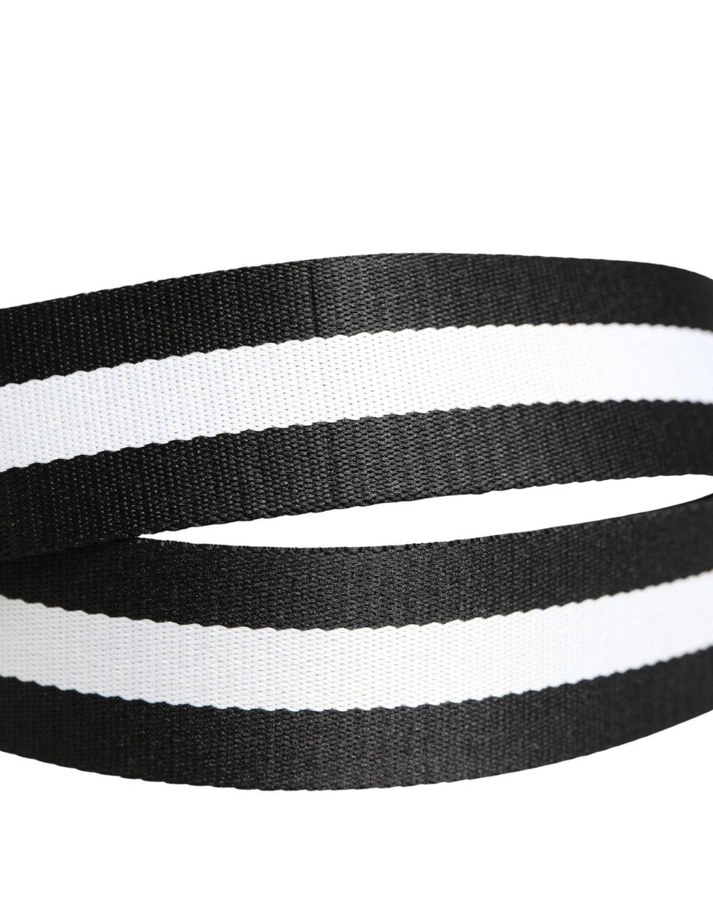 Ceinture Dolce &amp; Gabbana pour homme, en nylon noir et blanc avec logo et boucle métallique