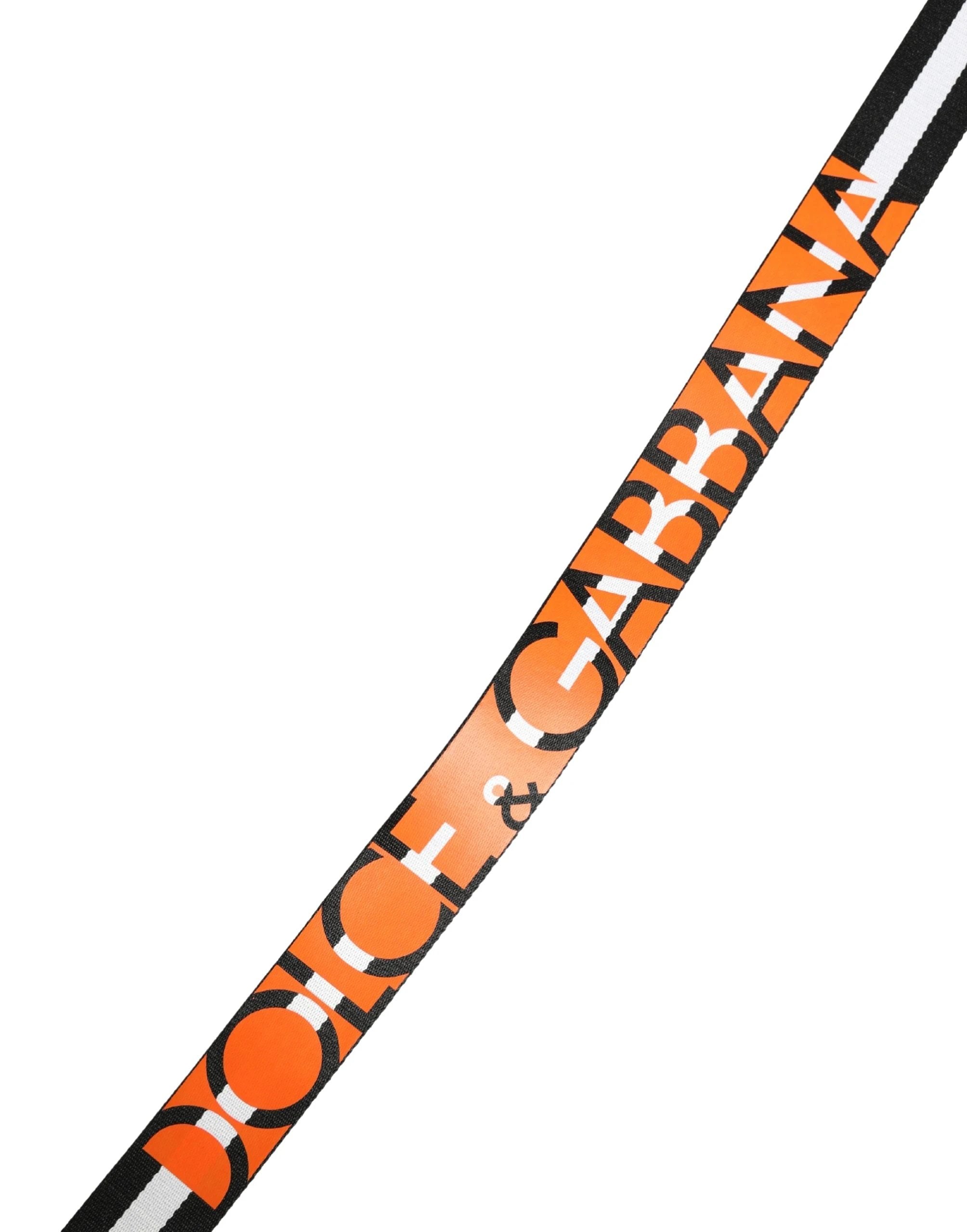 Ceinture Dolce &amp; Gabbana pour homme, en nylon noir et blanc avec logo et boucle métallique