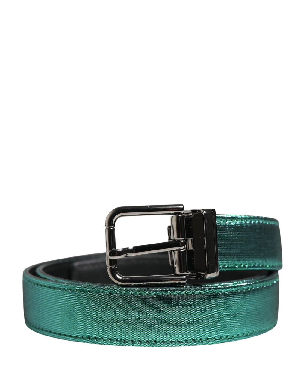 Ceinture Dolce &amp; Gabbana pour homme, verte, en polyester lurex et boucle métallique