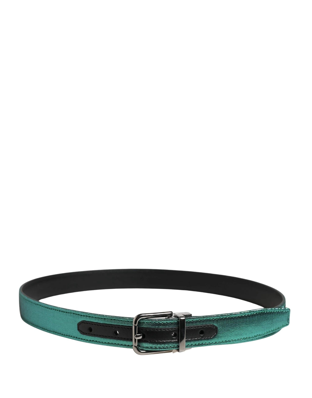Ceinture Dolce &amp; Gabbana pour homme, verte, en polyester lurex et boucle métallique