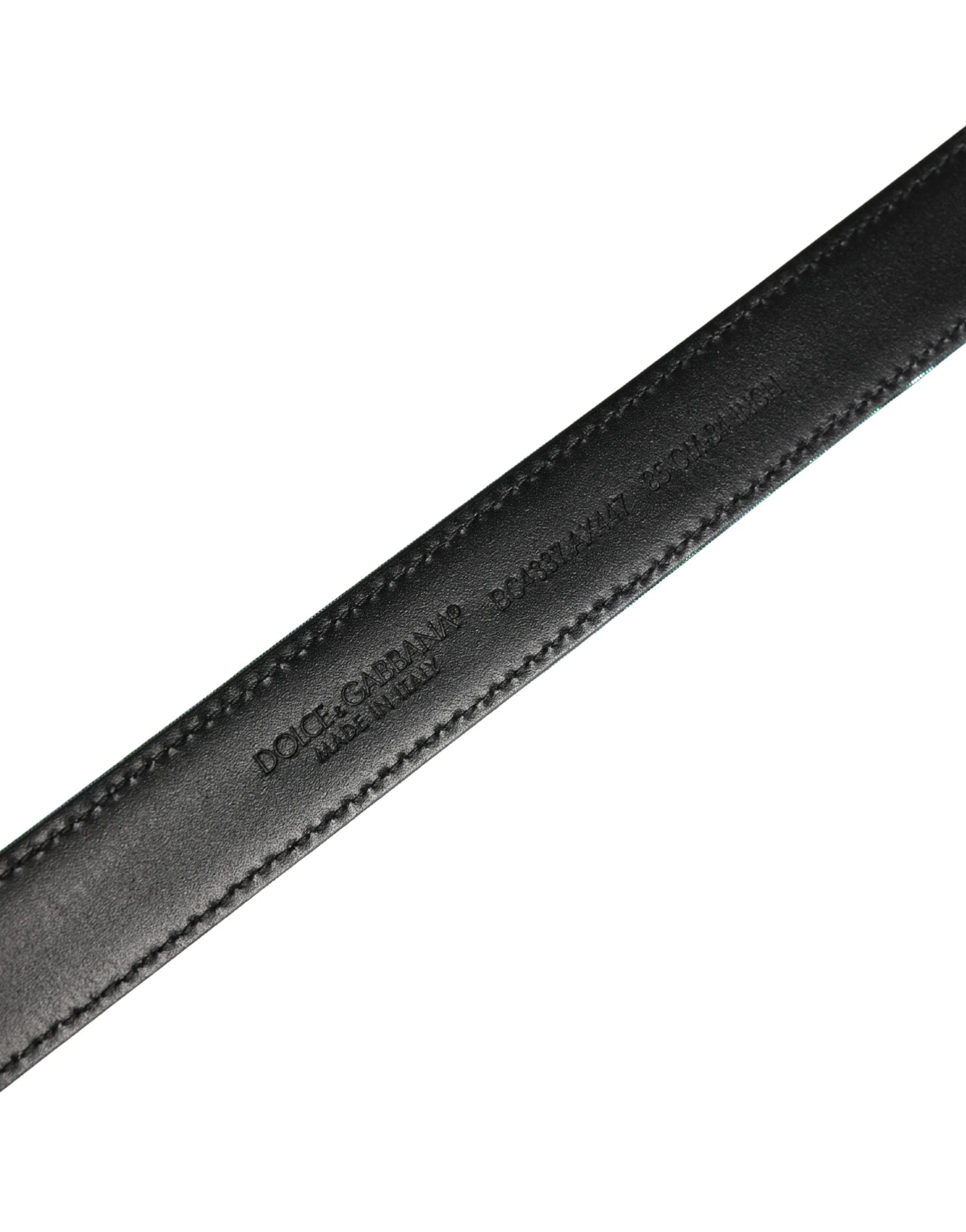 Ceinture Dolce &amp; Gabbana pour homme, verte, en polyester lurex et boucle métallique