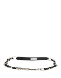 Bandoulière accessoire pour sac Dolce &amp; Gabbana en cuir noir avec chaîne argentée