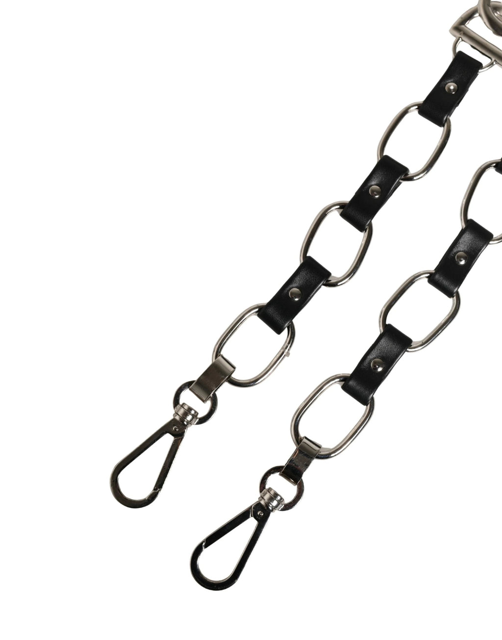 Bandoulière accessoire pour sac Dolce &amp; Gabbana en cuir noir avec chaîne argentée