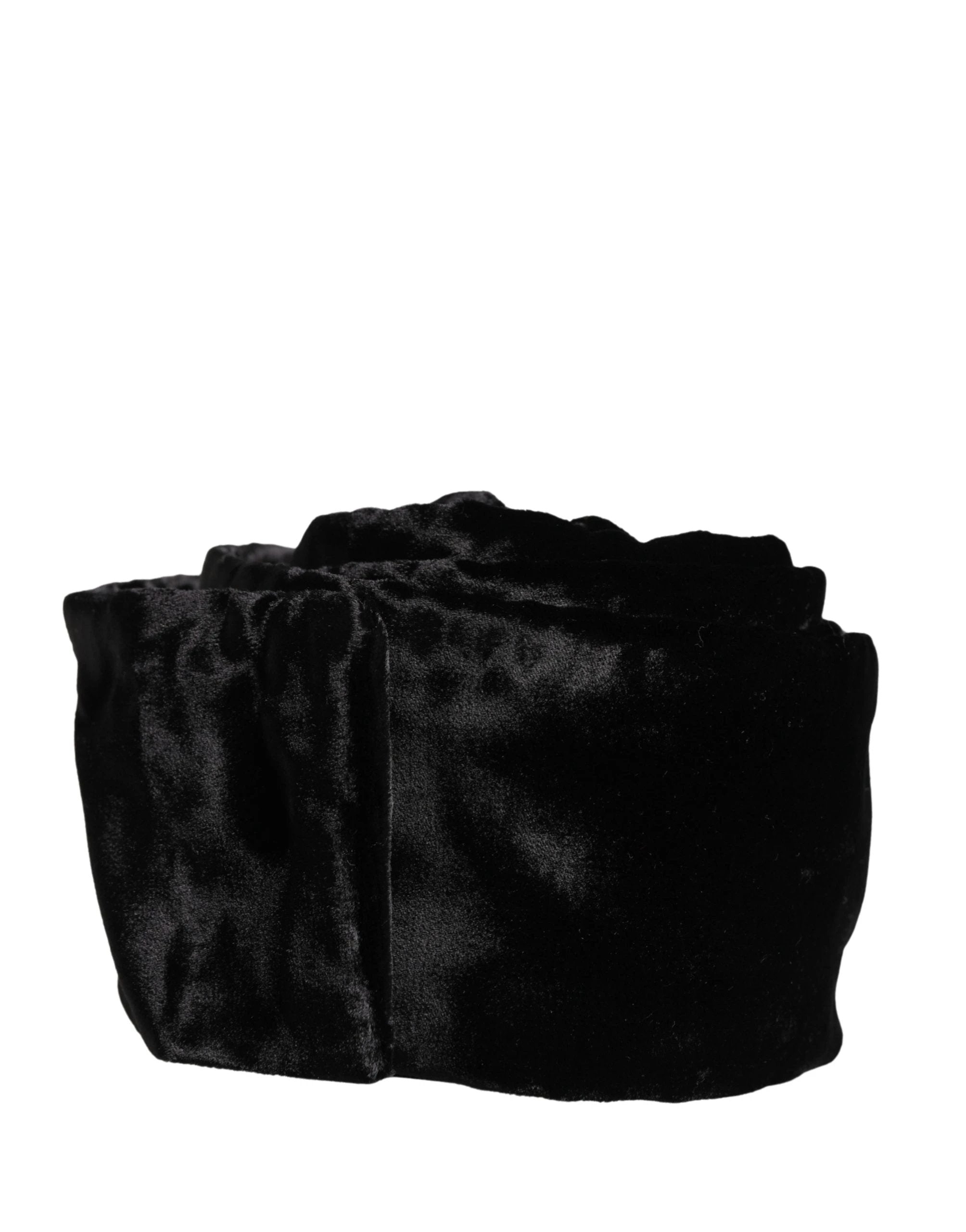 Dolce & Gabbana Black Viscose Satin Waist Women Cintura Belt Dolce & Gabbana