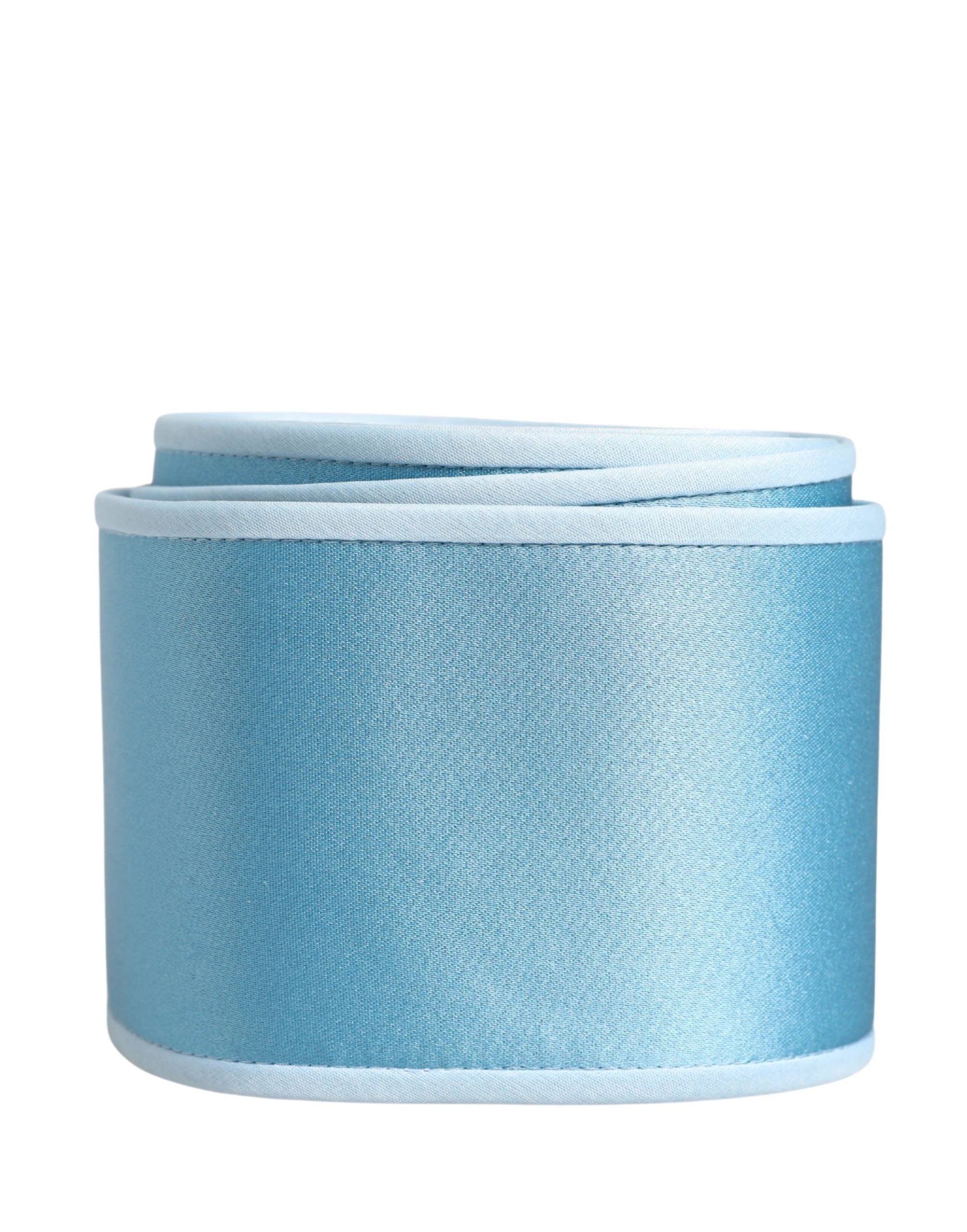 Dolce & Gabbana Light Blue Silk Satin Waist Women Cintura Belt Dolce & Gabbana