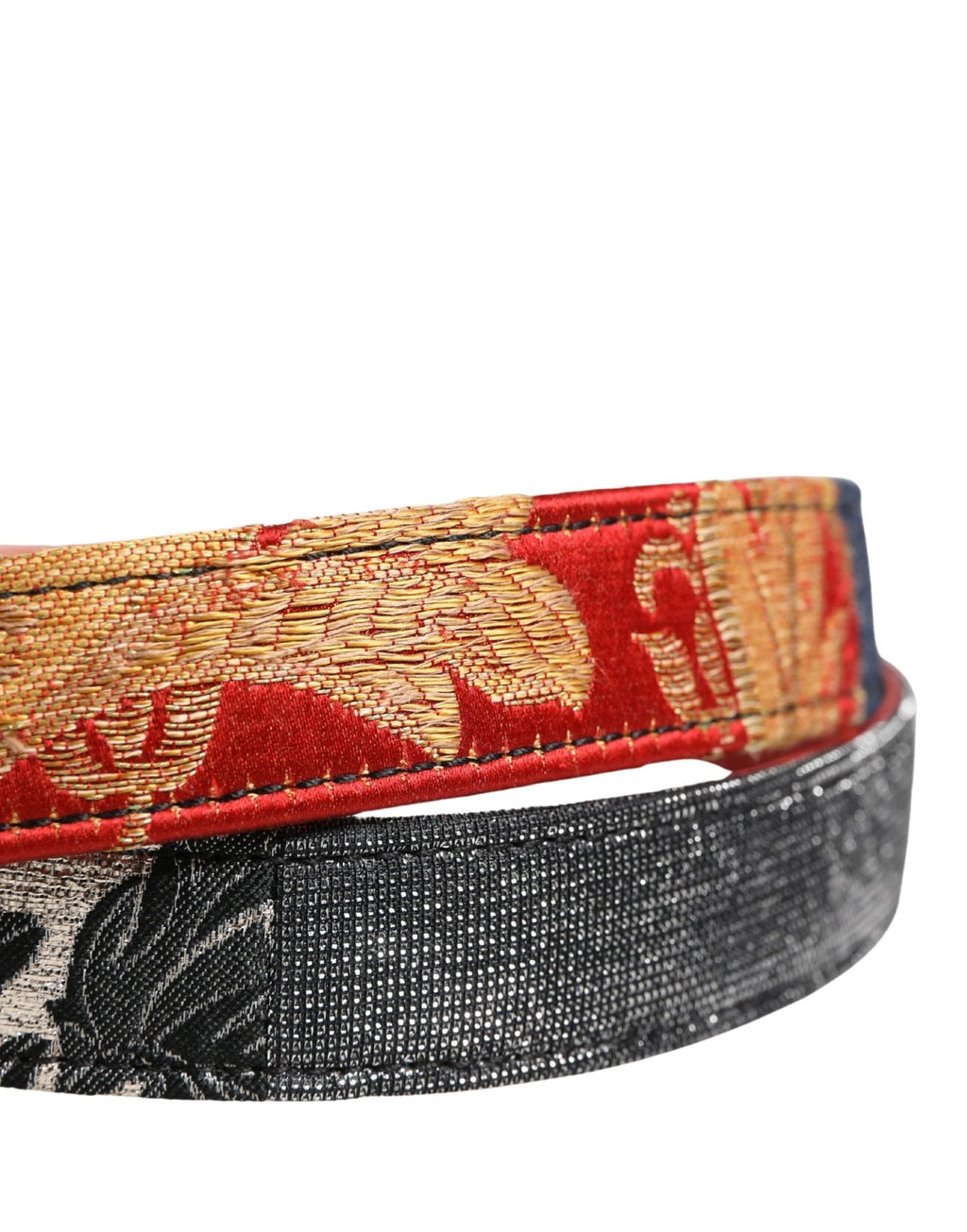 Ceinture Dolce &amp; Gabbana multicolore à motif floral jacquard et boucle métallique
