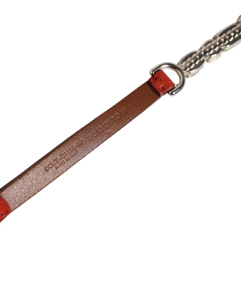 Ceinture Dolce &amp; Gabbana en velours rouge ornée de cristaux et de chaînes