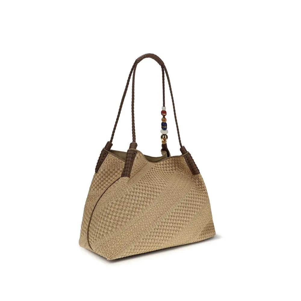 Sac bandoulière Etro beige en raphia