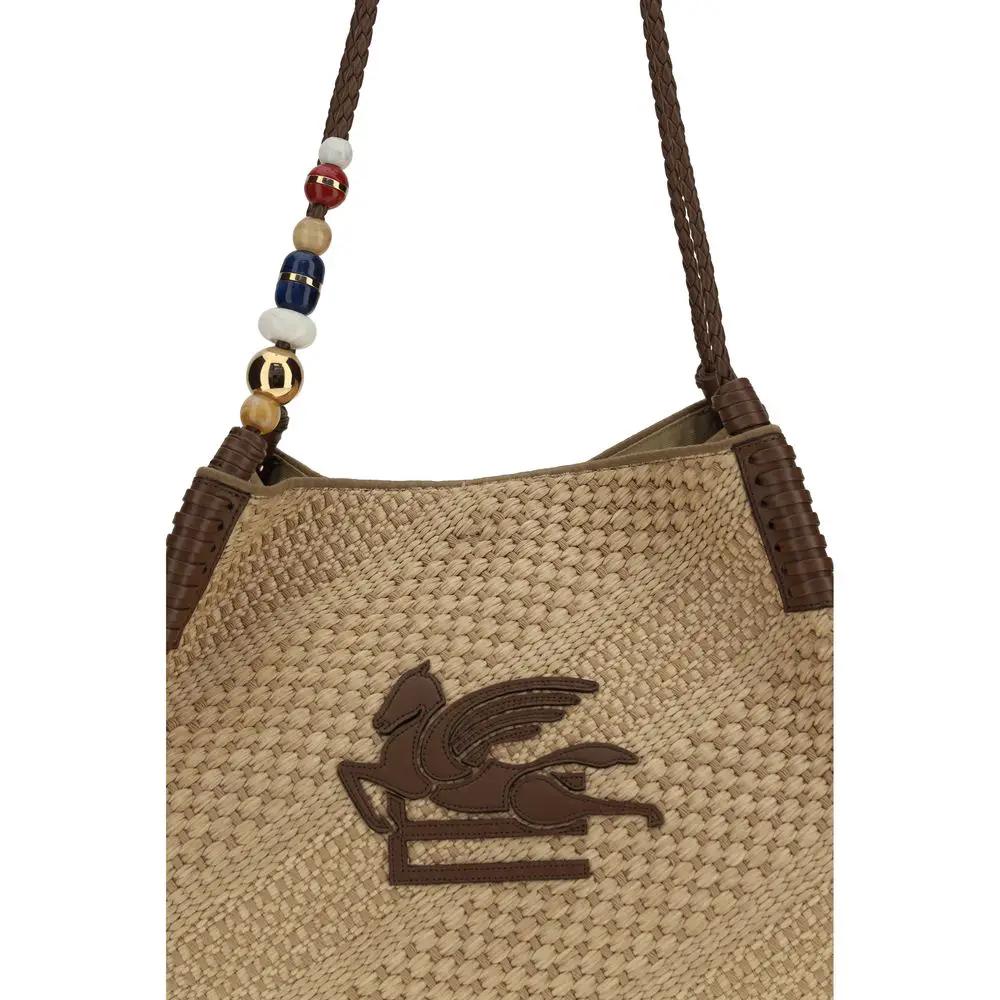 Sac bandoulière Etro beige en raphia