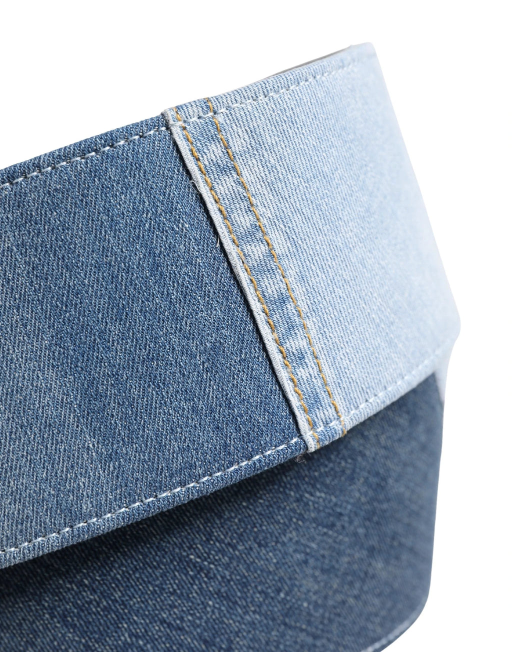 Ceinture Dolce &amp; Gabbana en denim bicolore bleu avec boucle en métal doré