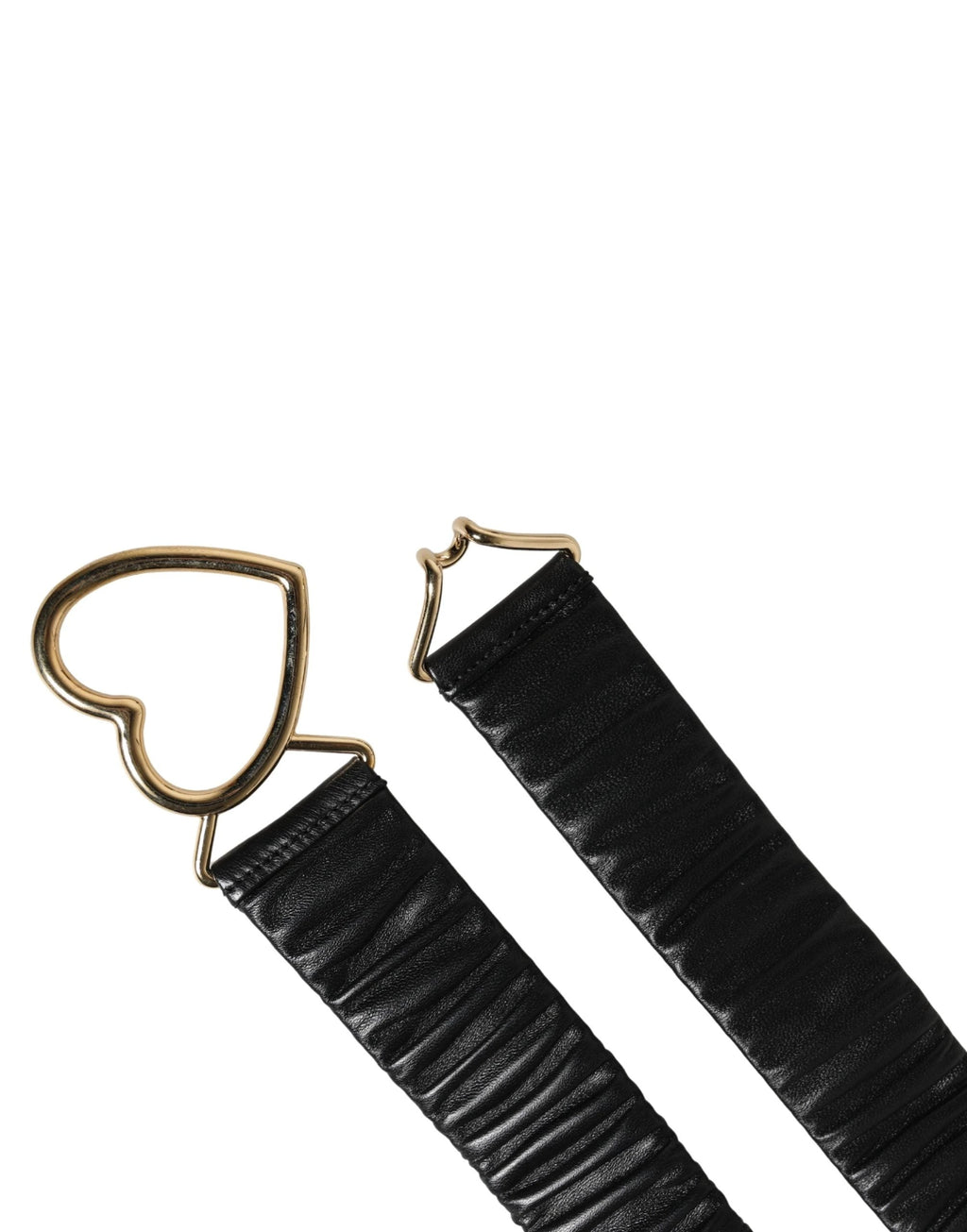 Dolce & Gabbana Black Leather Gold Heart Metal Buckle Belt Dolce & Gabbana