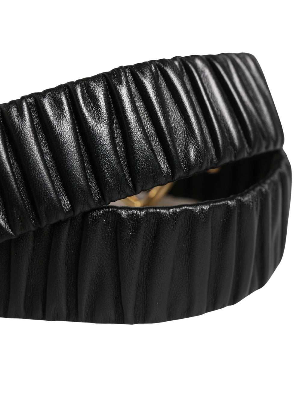 Dolce & Gabbana Black Leather Gold Heart Metal Buckle Belt Dolce & Gabbana