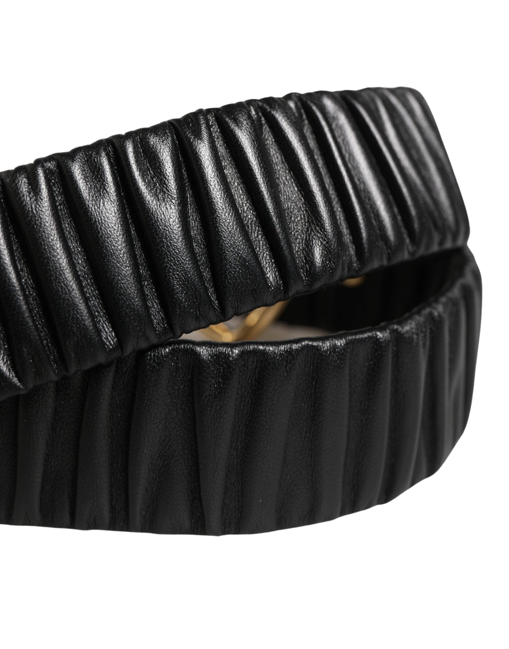 Dolce & Gabbana Black Leather Gold Heart Metal Buckle Belt Dolce & Gabbana