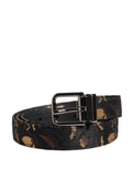 Dolce & Gabbana Multicolor Jacquard Silver Metal Buckle Belt Dolce & Gabbana