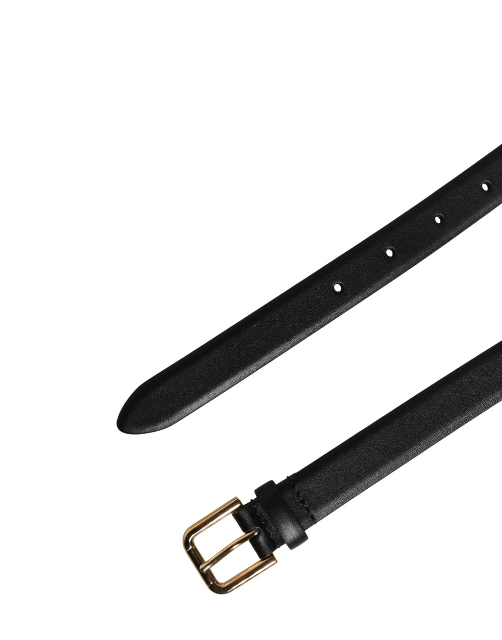 Dolce & Gabbana Black Classic Leather Gold Metal Buckle Belt Dolce & Gabbana