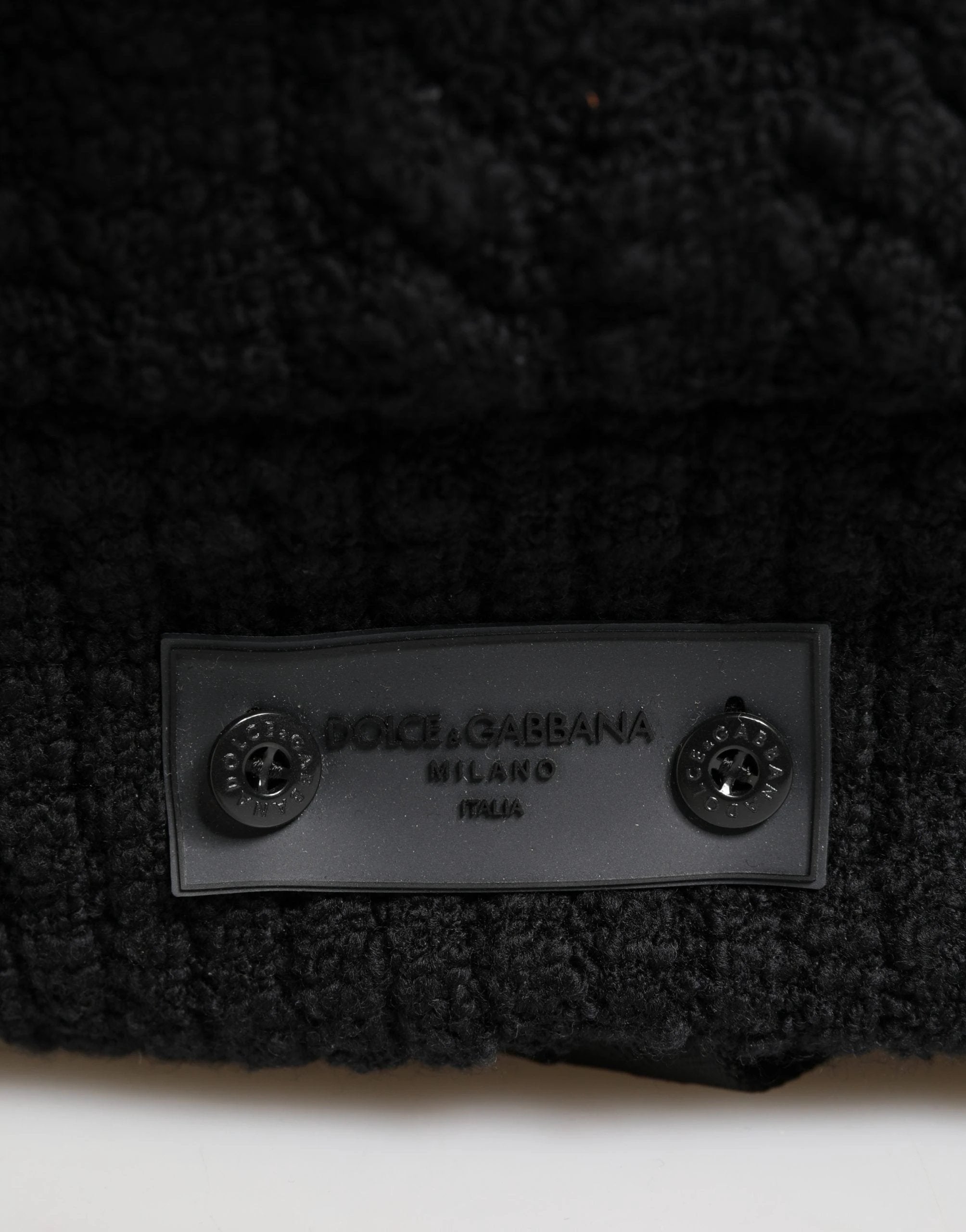 Dolce & Gabbana Black Tricot Wool Blend Duffel Backpack Travel Borse Bag