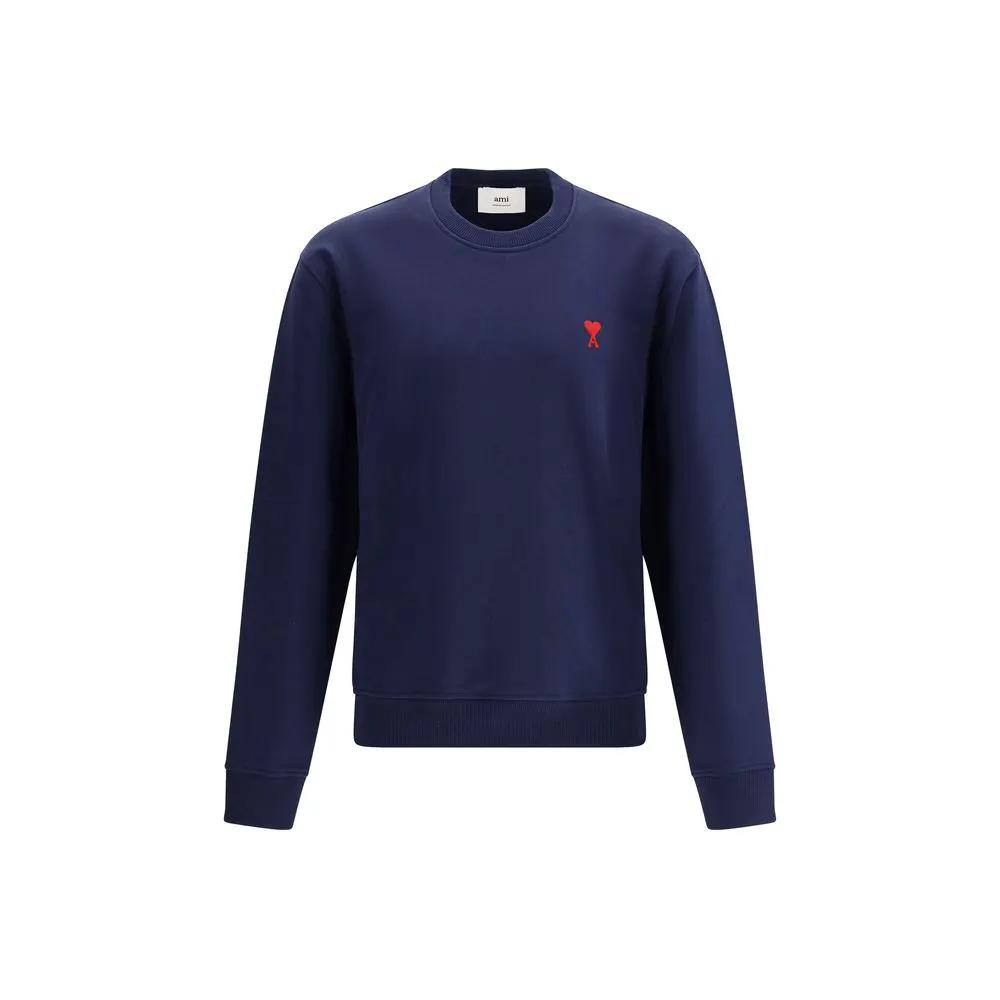Ami Paris Blue Cotton Sweatshirt