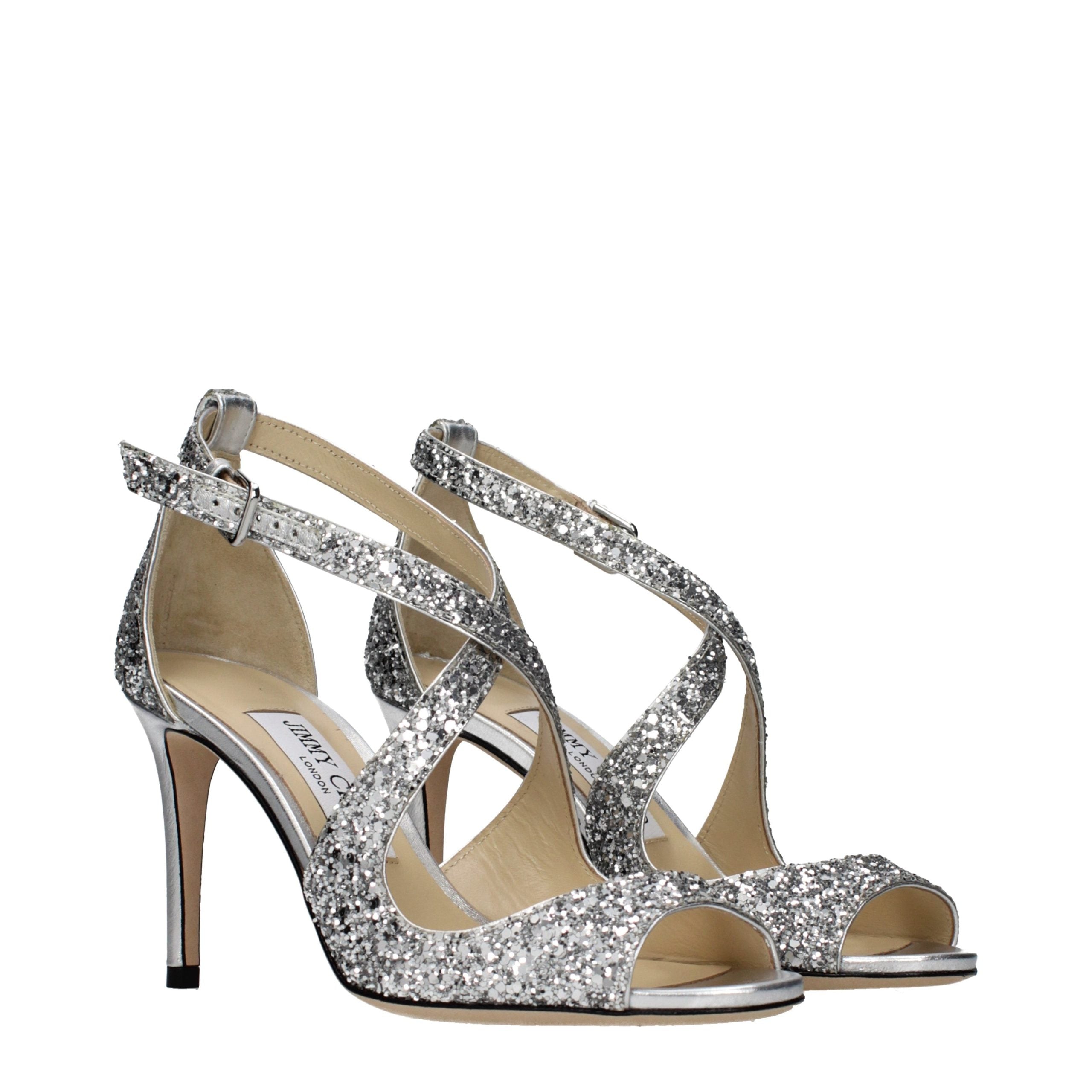 Sandales à brides en plastique gris Jimmy Choo
