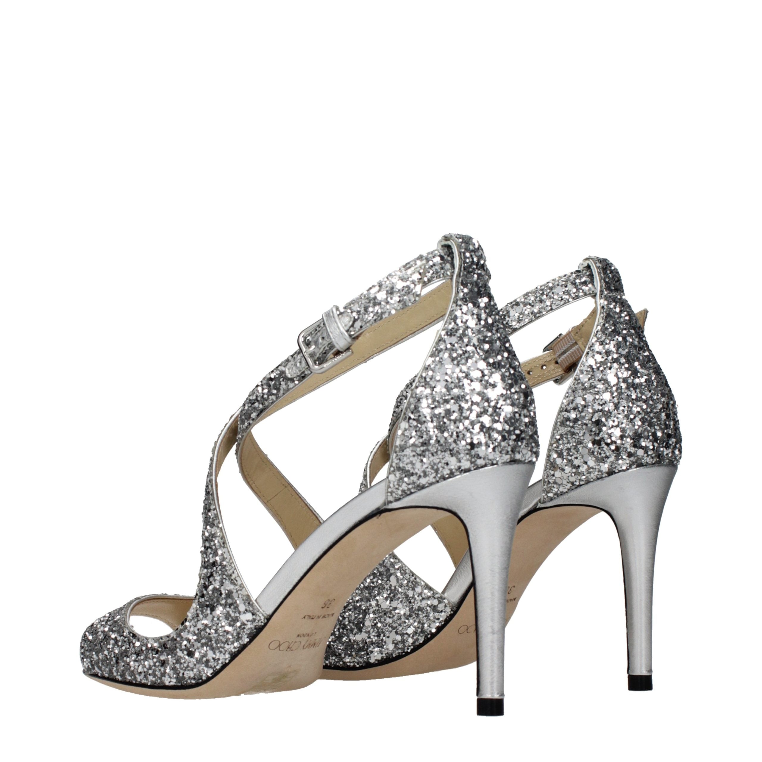 Sandales à brides en plastique gris Jimmy Choo