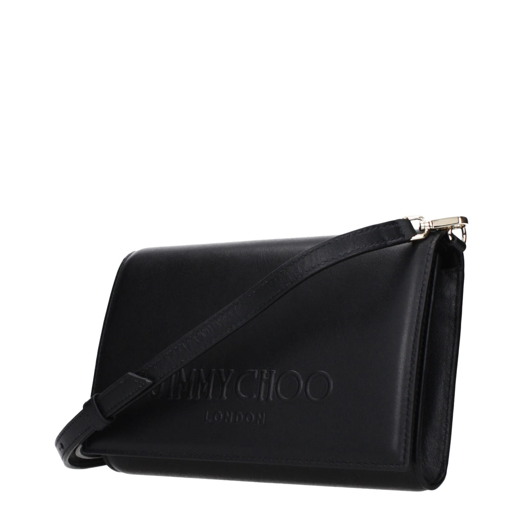 Pochette en cuir noir Jimmy Choo