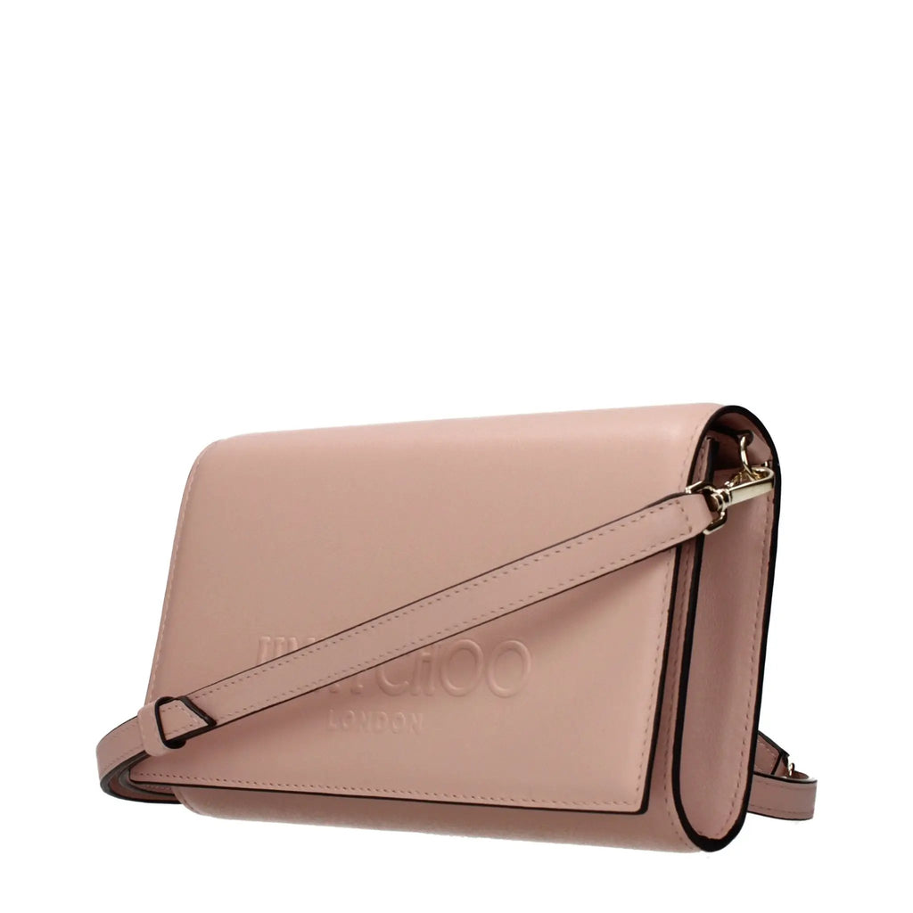 Women’s Pink Leather Clutch Bag – Jimmy Choo Avenue Small Crossbody Powder Pink