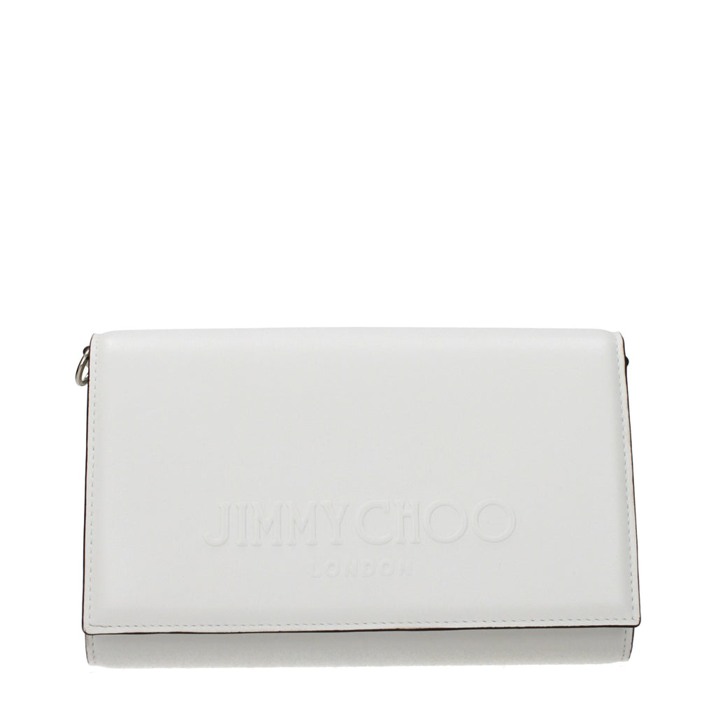 Pochette en cuir blanc Jimmy Choo