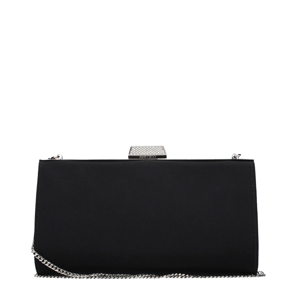 Pochette Jimmy Choo en satin noir