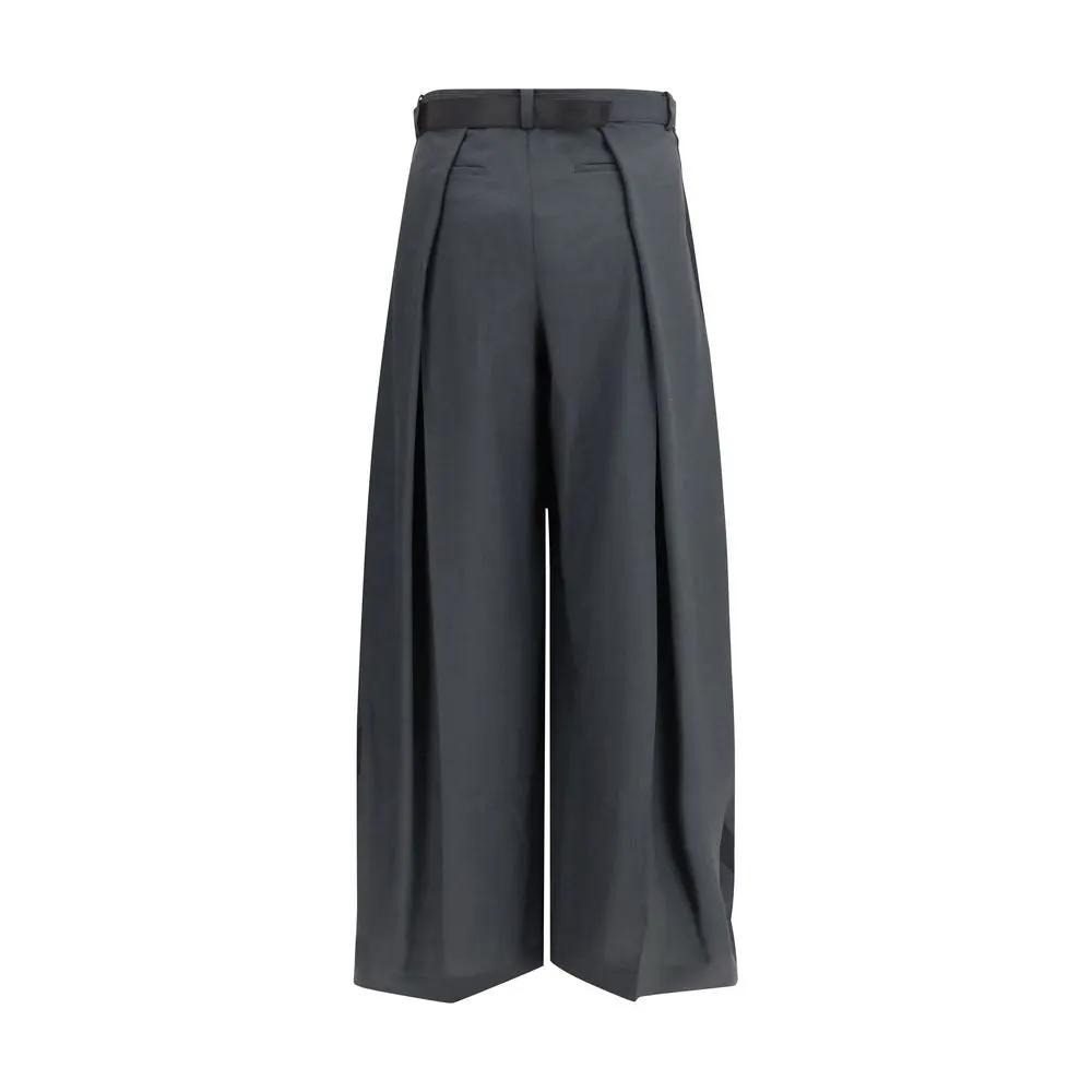 Pantalon décontracté gris en polyester Sacai