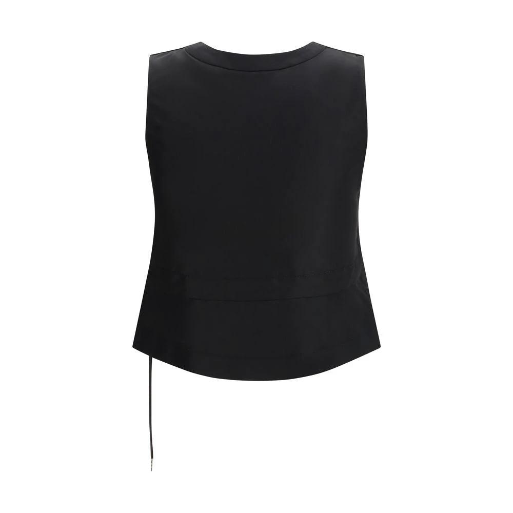 Sacai Black Polyester Waistcoat