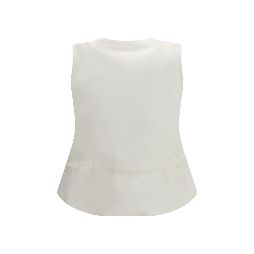 Gilet en coton blanc Sacai