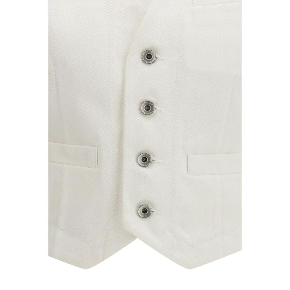 Gilet en coton blanc Sacai