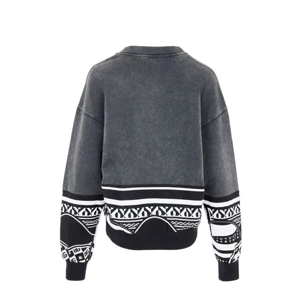Sweat-shirt noir en coton Dolce &amp; Gabbana