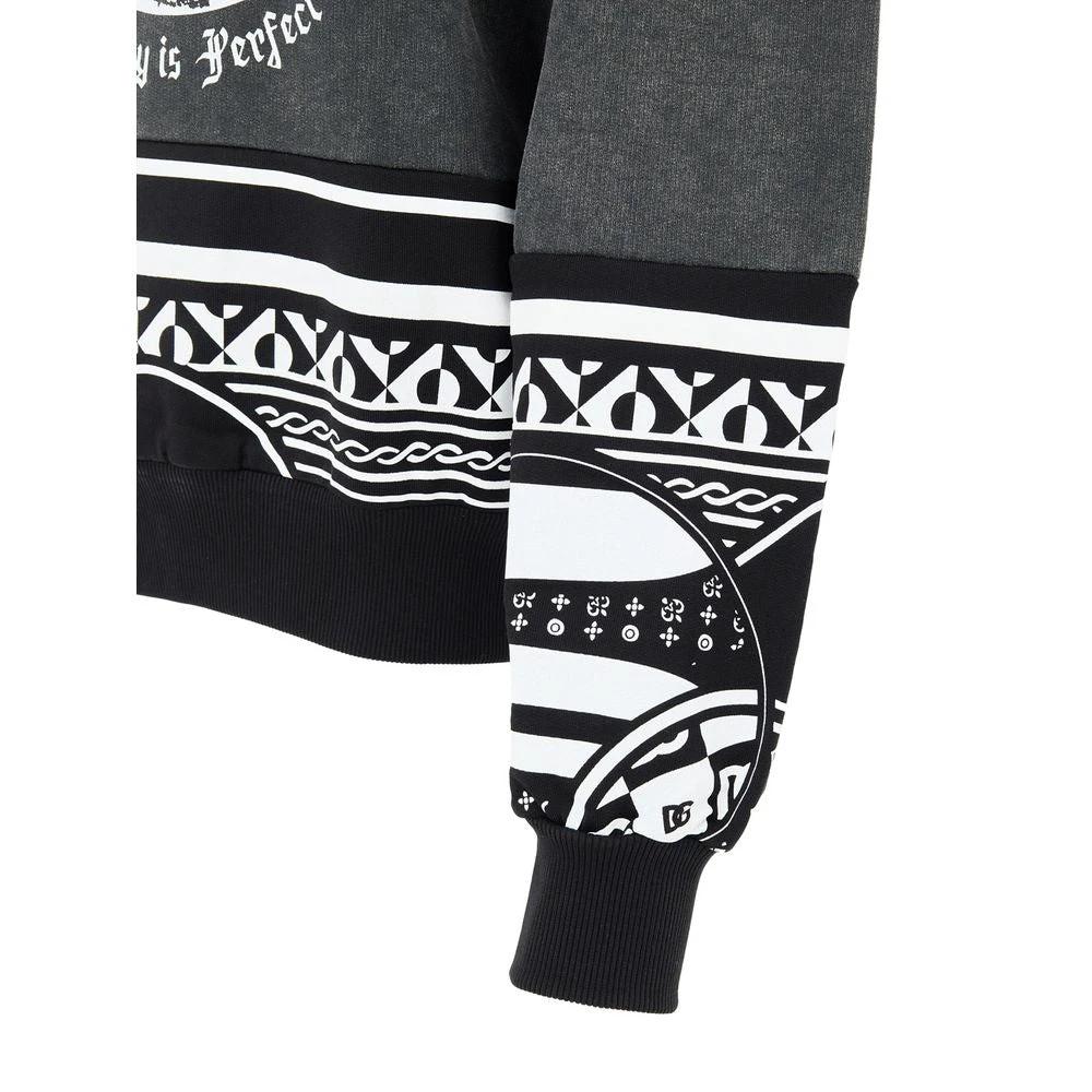 Sweat-shirt noir en coton Dolce &amp; Gabbana