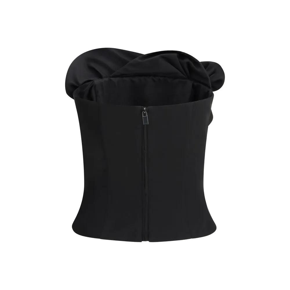 Magda Butrym Black Fleece Wool Corset