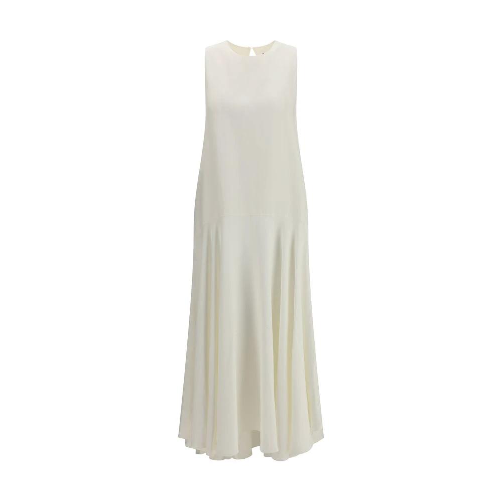 P.A.R.O.S.H. White Linen Casual Dress
