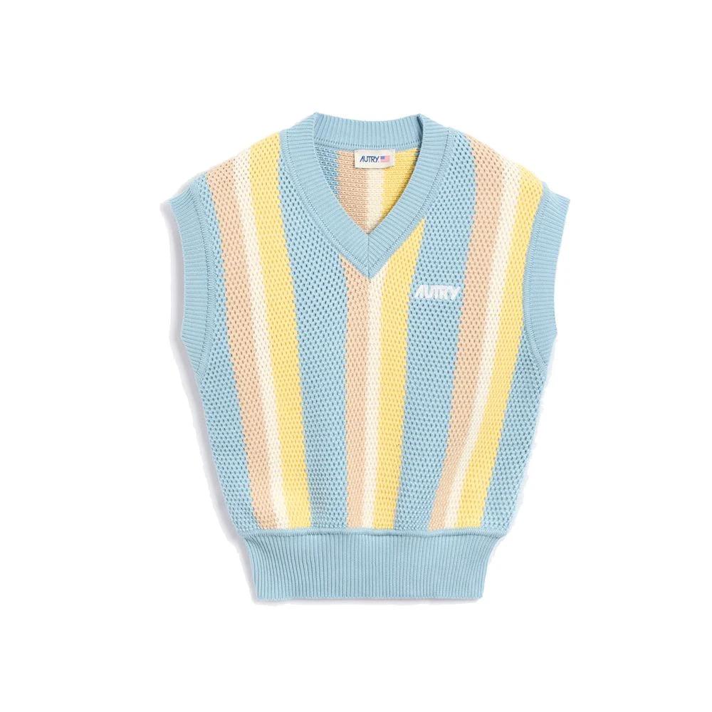 Autry Blue Cotton Waistcoat