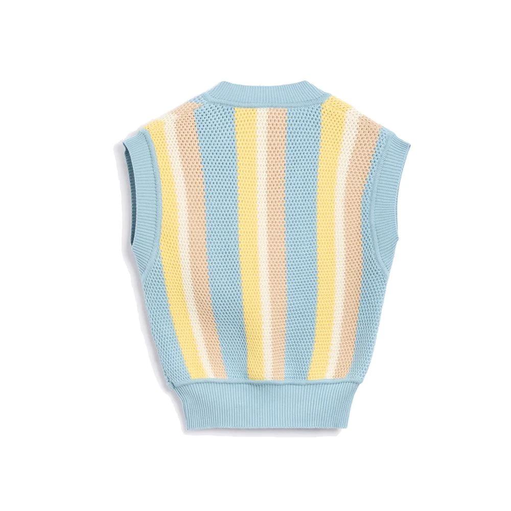 Autry Blue Cotton Waistcoat
