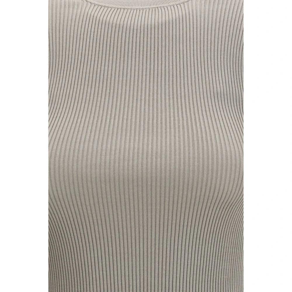 RIER Beige Silk T-Shirt