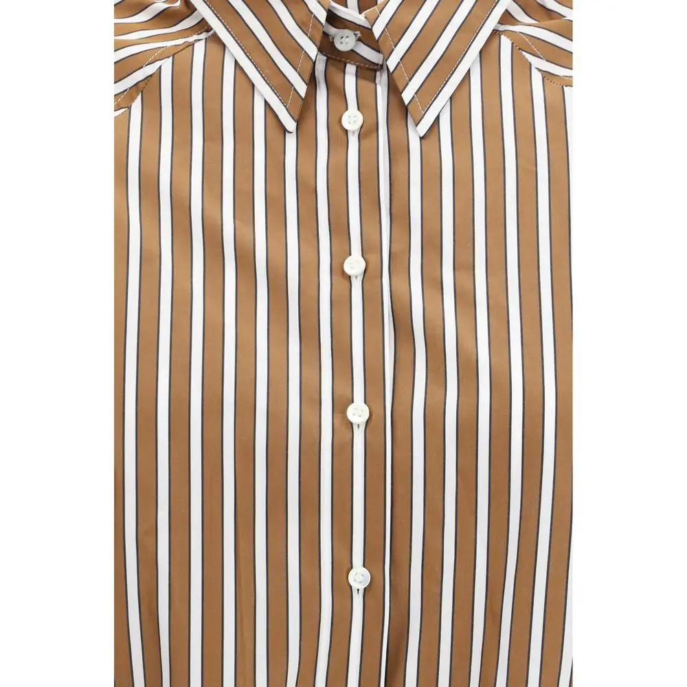 Chemise à motifs en coton marron Brunello Cucinelli
