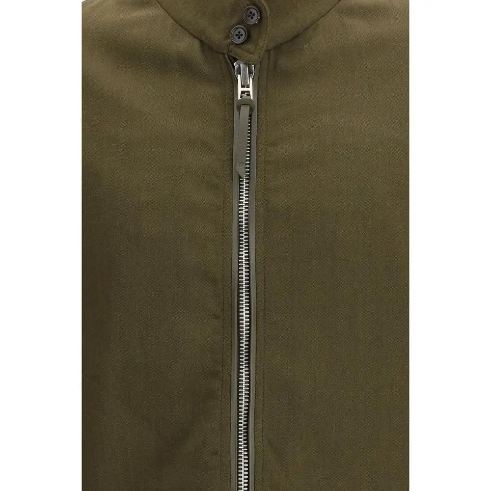 Men’s Bicolor Wool Harrington Jacket – Tom Ford Cashmere Silk Blend SS26