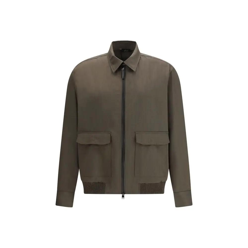 Manteau en laine bicolore Brioni