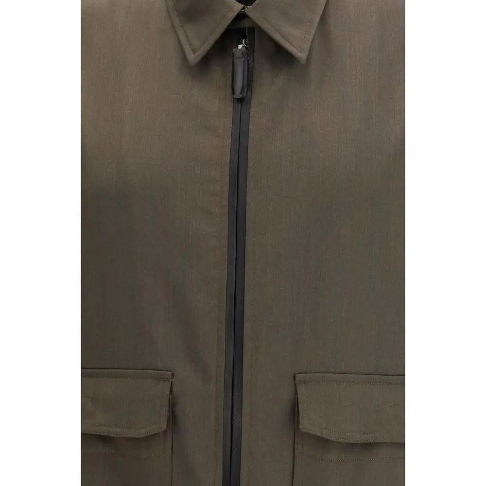 Manteau en laine bicolore Brioni