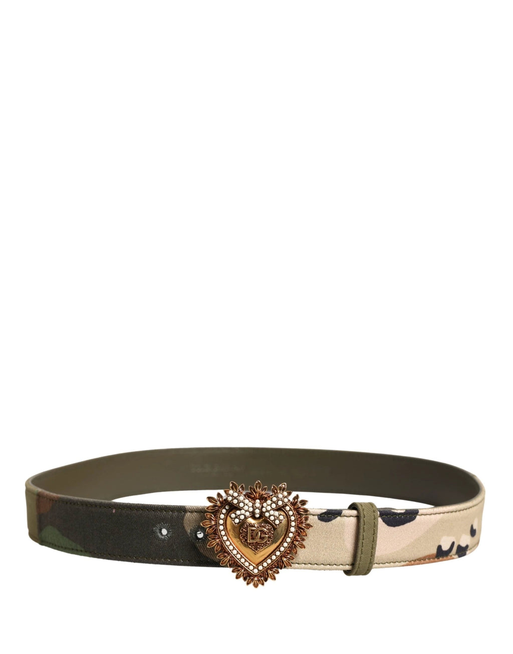 Ceinture Dolce &amp; Gabbana Devotion à boucle métallique camouflage vert