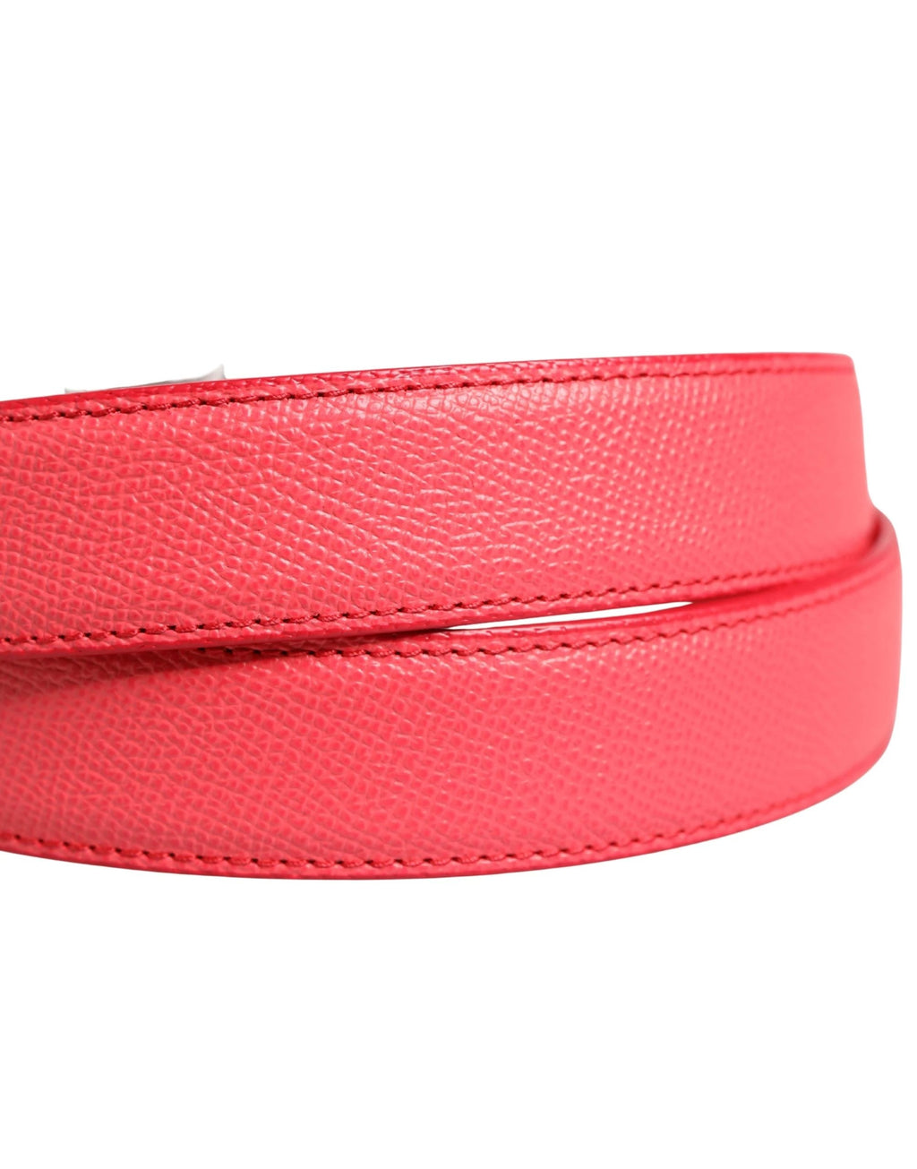 Ceinture Dolce &amp; Gabbana en cuir de veau rose avec boucle en métal argenté