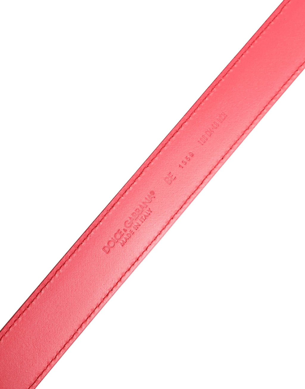 Ceinture Dolce &amp; Gabbana en cuir de veau rose avec boucle en métal argenté