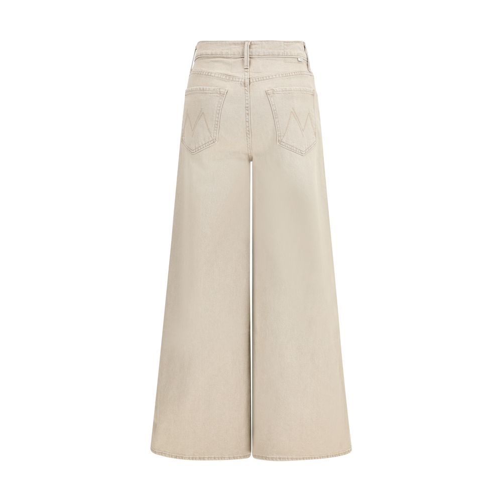 Jean évasé en coton beige Mother Denim