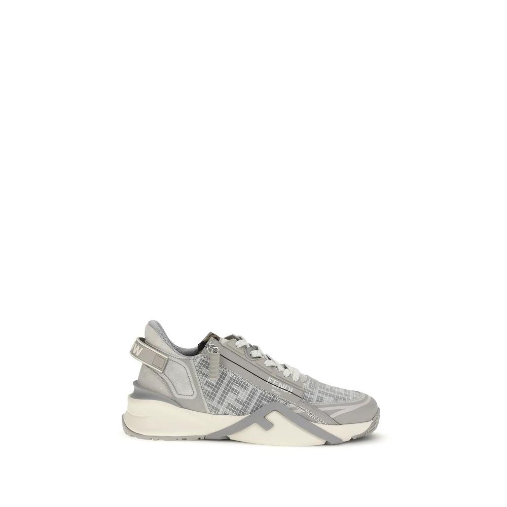 Baskets Fendi Bos Taurus en cuir de veau gris