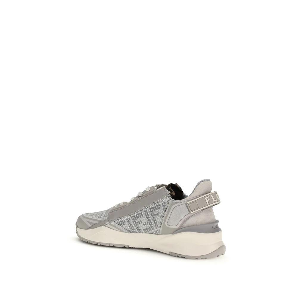 Baskets Fendi Bos Taurus en cuir de veau gris